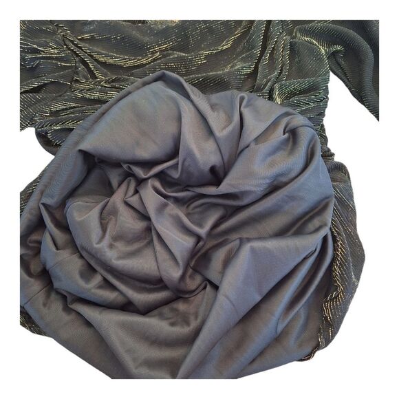 Vintage 80s Lurex Fitted Cocktail Dress Metallic Ruched Bodycon USA Union Made S - Picture 14 of 14